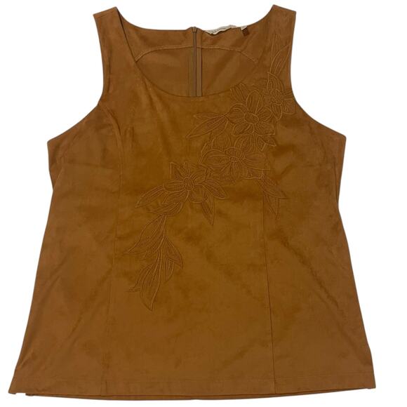 Soft Surroundings Constance Faux Suede Tank - Brown Sugar - XL - Picture 14 of 14